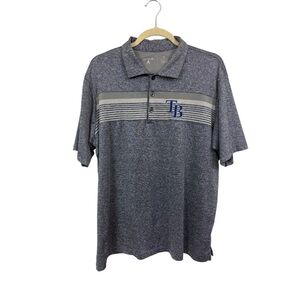 Antigua XL Tampa Bay Rays Dri Fit Style Golf Polo Blue Stretch Short Sleeves